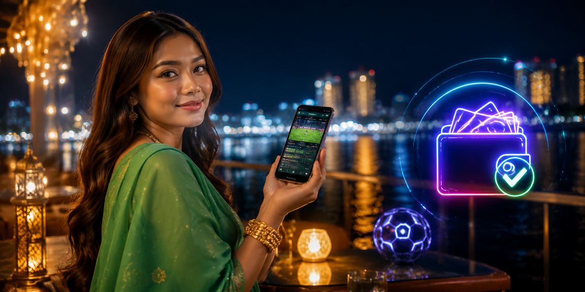 Pemain Malaysia menggunakan telefon untuk bermain kasino langsung semasa Hari Raya